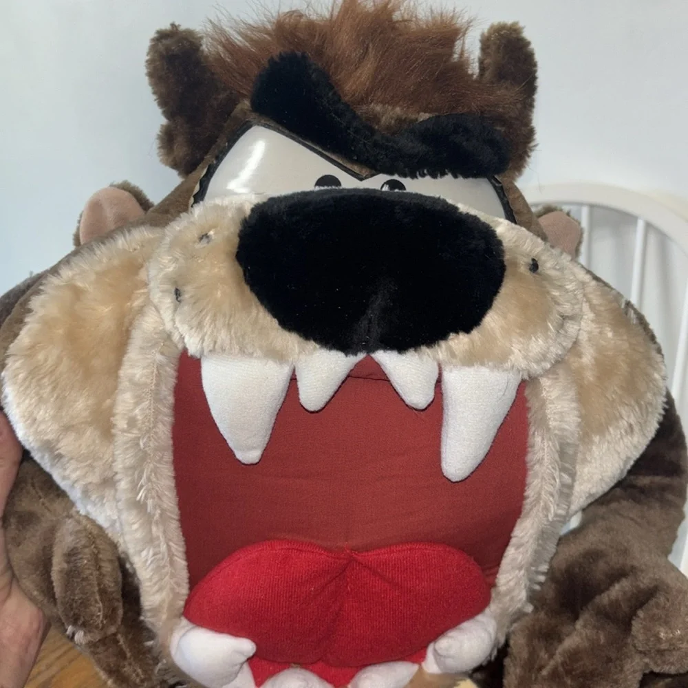 Vintage 1995 Looney Tunes Taz Stuffed Animal Plush Tasmanian Devil Large